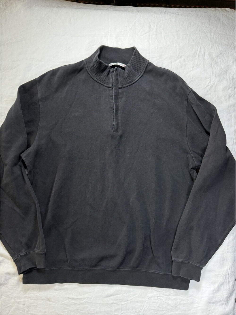 Cutter & Buck Mens Black Preppy Casual Quarter Zip Pullover Sweatshirt XL